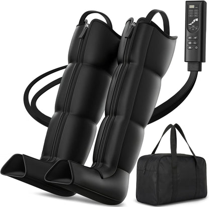 Leg Compression Massager, Full-Leg Compression Boots, Black Medium